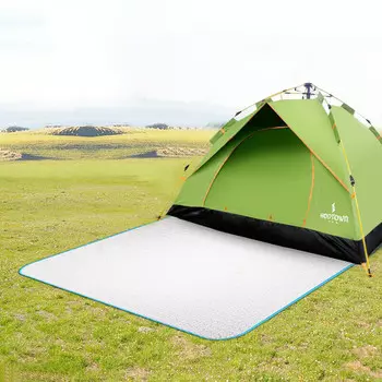 Коврик для пикника Hodtown, двусторонний коврик из алюминиевой фольги, коврик для кемпинга на открытом воздухе, коврик для кемпинга HDW1820, серебристый