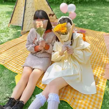 Коврик для пикника Revos, непроницаемая для песка ткань для пикника, походная трава, которую можно стирать в машине, утолщенный от ветра, более крупный уличный влагонепроницаемый коврик LL8 грейпфрут