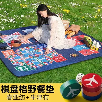 Коврик для пикника Revos, влагостойкий коврик, утолщенный уличный коврик, коврик для кемпинга, весеннего отдыха, летающих шахмат, тканевый коврик для газона LL8, клубничное молоко