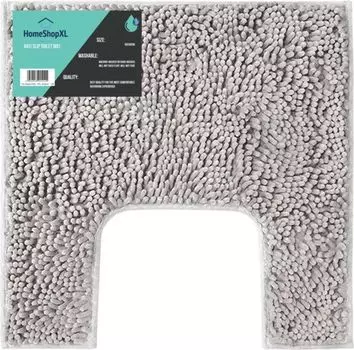 Коврик для туалета - 50х50см - светло-серый - нескользящий коврик для унитаза, коврик для душа, коврик для ванной или коврик для туалета HomeShopXL