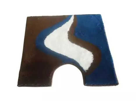 Коврик для унитаза Sanwood с вырезом Коврик для унитаза Коврик для унитаза ковер 60х60см Linda коричнево-синий, коричневый