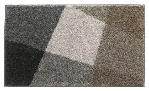 Коврик для ванной - 50 x 60 см - коричневый - серый - белый - полиэстер - нескользящий GRUND