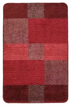 Коврик для ванной - 70 х 120 см - красный - полиакрил - в клетку Kleine Wolke
