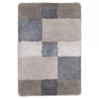 Коврик для ванной - 70 x 120 см - серо-коричневый - серый - полиакрил - в клетку Kleine Wolke