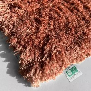 Коврик для ванной Amour Samba Beige 50х80 см, коврик для ванной с лохматым эффектом Floordirekt, оранжевый