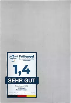 Коврик для ванной Andiamo "Arezzo", высота 16 мм, нескользящее покрытие, быстросохнущий, подходит для пола с подогревом, нескользящее покрытие, быстросохнущий прямоугольный (80х150 см), серый