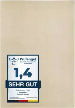 Коврик для ванной Andiamo "Arezzo", высота 16 мм, нескользящее покрытие, быстросохнущий, подходит для пола с подогревом, нескользящее покрытие, быстросохнущий круглый ( 67 см), цвет creme