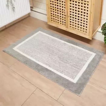 Коврик для ванной Andiamo "Maui", высота 23 мм, с противоскользящим покрытием, подходит для полов с подогревом, с противоскользящим покрытием, подходит для полов с подогревом прямоугольный (40х60 см), серый