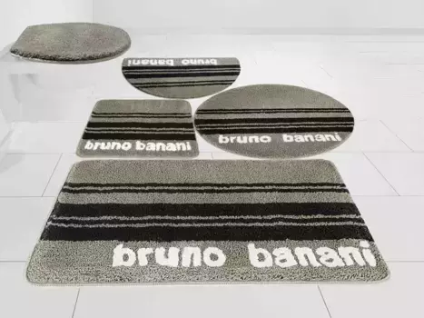 Коврик для ванной Bruno Banani "Daniel", высота 20 мм, противоскользящее покрытие прямоугольный (50х90 см), серо-коричневый