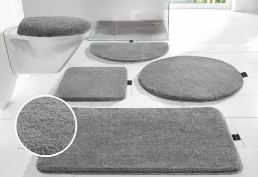 Коврик для ванной Bruno Banani "Lana" 3 шт. Подвесной туалетный гарнитур, цвет aluminium