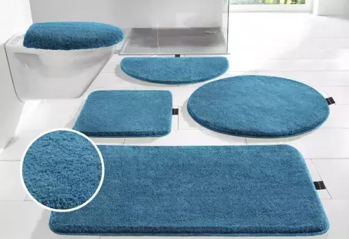 Коврик для ванной Bruno Banani "Lana" 3 шт. Отдельностоящий туалетный гарнитур, цвет mosaic blue