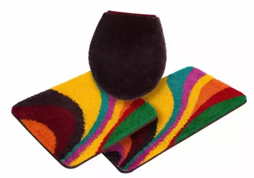 Коврик для ванной Bruno Banani "Волна" 3 шт. Подвесной туалетный гарнитур, цвет bunt