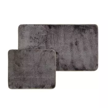 Коврик для ванной Evidea Soft Simirna, 2 предмета - антрацит - 60x100 см + 50x60 см