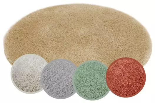 Коврик для ванной Florida, нескользящий, круглый, темно-серый, 60 см, коврик для ванной, ковер для ванной, мягкий и пушистый, моющийся коврик для душа для ванной комнаты Andiamo, серо-коричневый