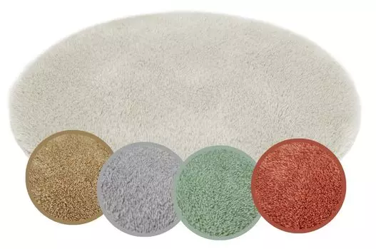 Коврик для ванной Florida, нескользящий, круглый, бежевый, 60 см, коврик для ванной, ковер для ванной комнаты, мягкий и пушистый, моющийся коврик для душа для ванной комнаты Andiamo