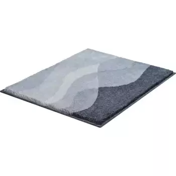 Коврик для ванной Grund "Hills", высота 20 мм, нескользящее покрытие, подходит для пола с подогревом, коврик для ванной в волнистом дизайне, разноцветный рисунок, антрацит