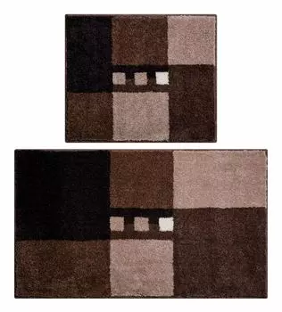 Коврик для ванной Grund Merkur - коврик для ванной премиум-класса, цвет: коричневый, размер: 2 шт. 40 x 50 + 50 x 80