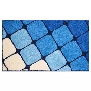 Коврик для ванной Grund Shanga, 60x18x100 см, синий/белый