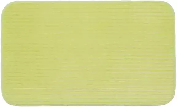 Коврик для ванной Gzze "Берлин", высота 7 мм, с противоскользящим покрытием, подходит для пола с подогревом, коврик для ванной, однотонный, имитация шнура, можно стирать прямоугольный (50х70 см), цвет limette