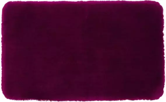 Коврик для ванной Gzze "DELUXE", с противоскользящим покрытием, подходит для пола с подогревом, с очень высоким ворсом прямоугольный (50х45 см), цвет cyclam