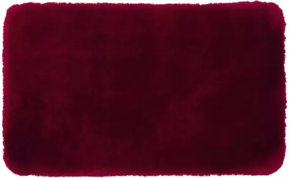 Коврик для ванной Gzze "DELUXE", с противоскользящим покрытием, подходит для пола с подогревом, с очень высоким ворсом прямоугольный (50х70 см), цвет bordeau