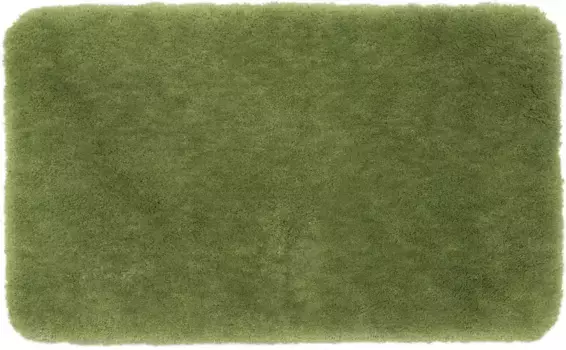 Коврик для ванной Gzze "DELUXE", с противоскользящим покрытием, подходит для пола с подогревом, с очень высоким ворсом прямоугольный (60х100 см), темно-зеленый