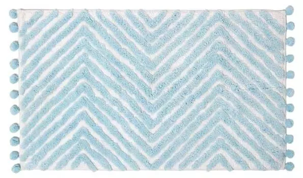 Коврик для ванной Homescapes mit Zickzack-Muster, 50x2x80 см, светло-голубой