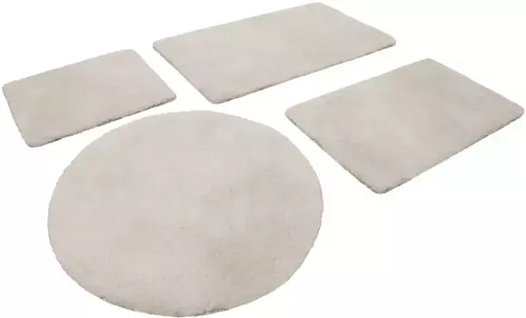 Коврик для ванной Homie Living "Porto Azzurro", высота 30 мм, с противоскользящим покрытием круглый ( 90 см), кремово-бежевый