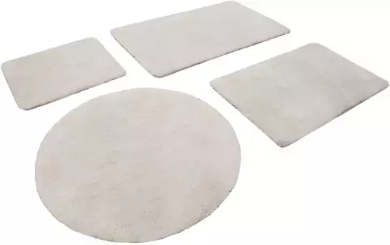 Коврик для ванной Homie Living "Porto Azzurro", высота 30 мм, с противоскользящим покрытием прямоугольный (60х100 см), кремово-белый