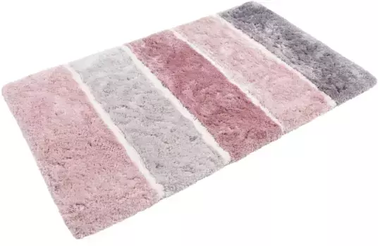 Коврик для ванной Homie Living "Рио Марина" прямоугольный (70х120 см), розовый/серый