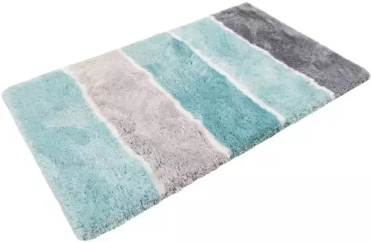 Коврик для ванной Homie Living "Рио Марина" прямоугольный (80х150 см), бирюзовый/серый