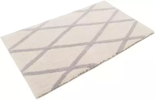 Коврик для ванной Homie Living "San Bosa", высота 20 мм, с противоскользящим покрытием прямоугольный (60х100 см), бежевый/серебристый