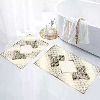 Коврик для ванной из 2 частей, нескользящий коврик для ванной, Di-Lara, черный