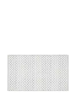 Коврик для ванной из микрохлопка синели с зигзагообразным узором Coincasa, белый