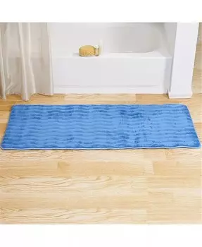 Коврик для ванной из пены с эффектом памяти, 24 x 60 дюймов, синий Lavish Home, синий