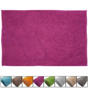 Коврик для ванной из синели 50 x 80 см, фиолетовый коврик для ванной из микрофибры - с нескользящей подложкой - оздоровительный коврик для ванны / коврик для душа DILUMA