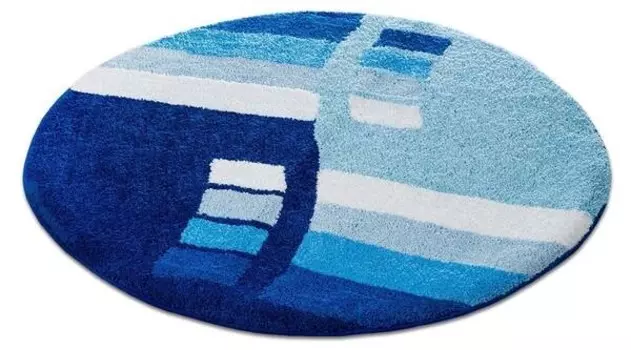 Коврик для ванной KARAT Spektral, 95x1,7x95x95 см, синий