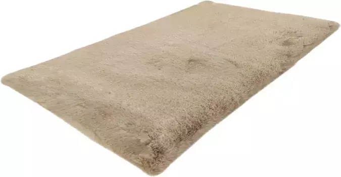 Коврик для ванной Kayoom "Кролик", высота 22 мм, нескользящее покрытие, подходит для пола с подогревом, мягкий мех кролика, ванная, детская, спальня прямоугольный (65х100 см), бежевый