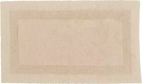 Коврик для ванной Kleine Wolke "Аризона", высота 16 мм, подходит для пола с подогревом - можно использовать с обеих сторон, коврик для ванной, однотонный, с каймой прямоугольный (70х120 см), цвет natur