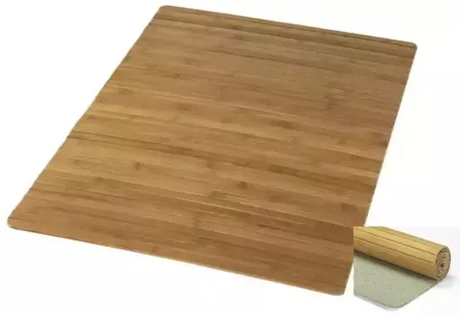 Коврик для ванной Kleine Wolke "Bamboo Wooden Mat", высота 5 мм, нескользящее покрытие, подходит для пола с подогревом, 100% бамбук прямоугольный (50х80 см), цвет natur