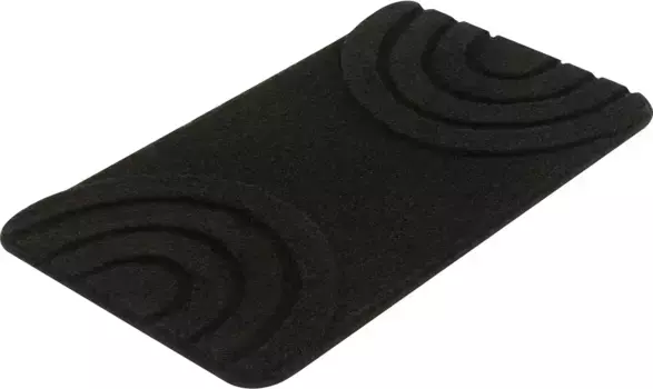 Коврик для ванной Kleine Wolke "Bow", высота 25 мм, с противоскользящим покрытием, подходит для пола с подогревом, коврик для ванной, однотонный, высокий/низкий эффект прямоугольный (80х140 см), черный