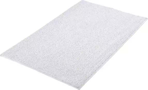 Коврик для ванной Kleine Wolke "Chrissy", высота 10 мм, нескользящее покрытие, подходит для пола с подогревом - можно использовать с обеих сторон, коврик для ванной, однотонный прямоугольный (65х115 см), белый