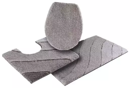 Коврик для ванной Kleine Wolke "Донна" 3 шт. Подвесной туалетный гарнитур, цвет anthrazit