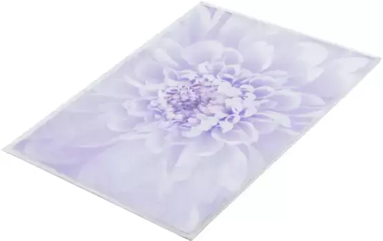 Коврик для ванной Kleine Wolke "Георгин", высота 5 мм, с противоскользящим покрытием, подходит для пола с подогревом, коврик для ванной, с принтом прямоугольный (50х60 см), цвет lavendel