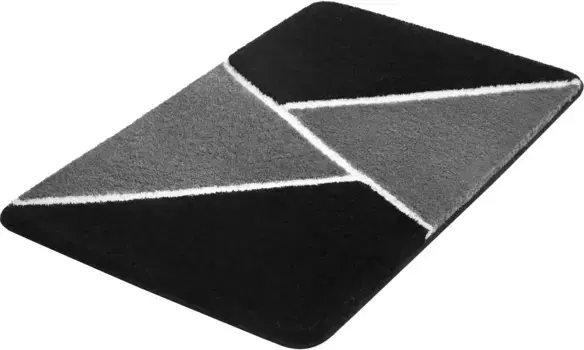 Коврик для ванной Kleine Wolke "Hailey", высота 20 мм, нескользящее покрытие, подходит для пола с подогревом прямоугольный (55х65 см), черный