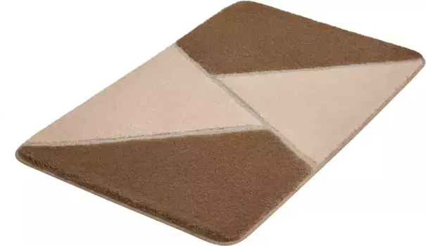 Коврик для ванной Kleine Wolke "Hailey", высота 20 мм, нескользящее покрытие, подходит для пола с подогревом прямоугольный (70х120 см), серо-коричневый