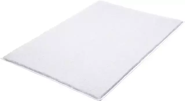 Коврик для ванной Kleine Wolke "Канзас", высота 15 мм, нескользящее покрытие, подходит для пола с подогревом, коврик для ванной, однотонный, чистый хлопок, можно стирать прямоугольный (70х120 см), белый