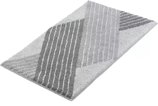 Коврик для ванной Kleine Wolke "Крест", высота 20 мм, с противоскользящим покрытием, подходит для пола с подогревом, коврик для ванной, современный дизайн прямоугольный (60х100 см), цвет anthrazit