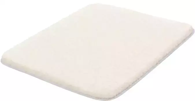 Коврик для ванной Kleine Wolke "Луг", высота 30 мм, с противоскользящим покрытием, подходит для пола с подогревом, коврик для ванной, однотонный прямоугольный (70х120 см), белый