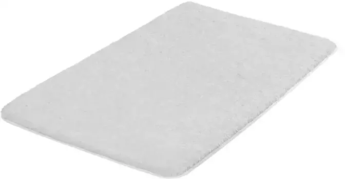 Коврик для ванной Kleine Wolke "Луг", высота 30 мм, с противоскользящим покрытием, подходит для пола с подогревом, коврик для ванной, однотонный прямоугольный (60х90 см), цвет grey steel